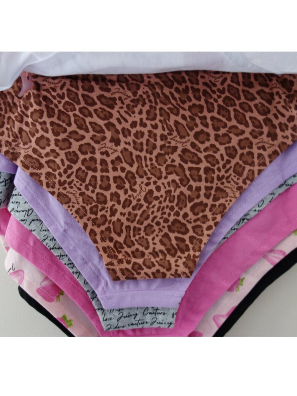 Juicy Couture 7-Pack Soft Stretchy Cotton Cheeky Panties Strawberr Pink (XL) NWT - Picture 8 of 13